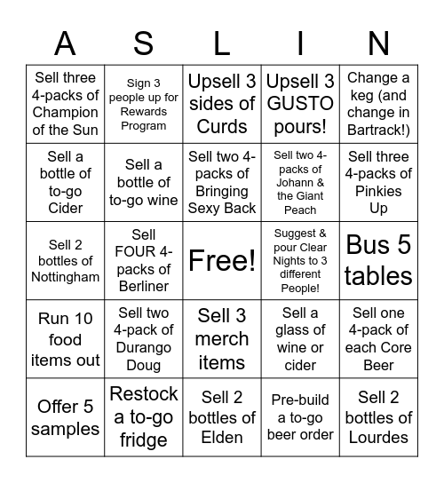 Aslin Herndon Bingo Card