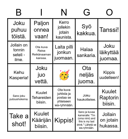 Synttäribingo Card