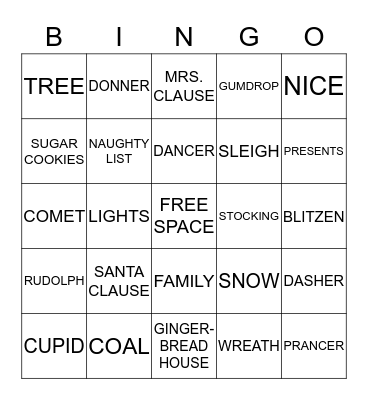 Christmas Bingo Card