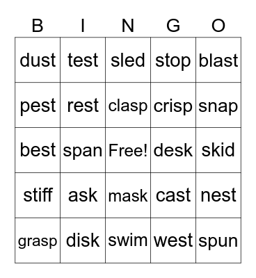 S blends Bingo Card