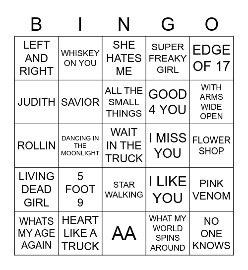 BINGO 501 Bingo Card