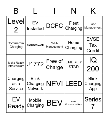 EV Bingo Card