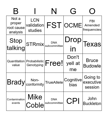 FSC Bingo Card