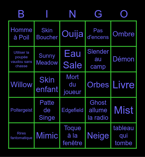 PhasmoPhasmo Bingo Card