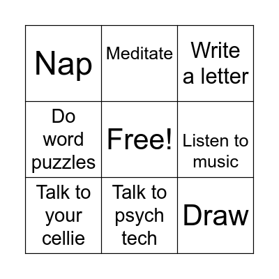 Lockdown Bingo Card