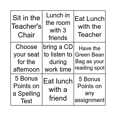 Love from Ms. Thomas Bingo Card