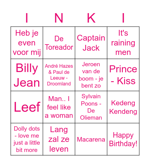 Mama 60 jaar! Bingo Card