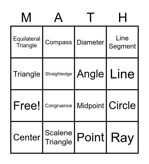 Unit 7 Vocab Bingo Card