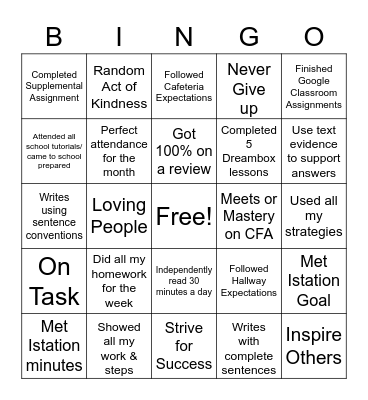 Maedgen's Mighty Bingo Card