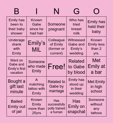 FIND SOMEONE Bingo Card