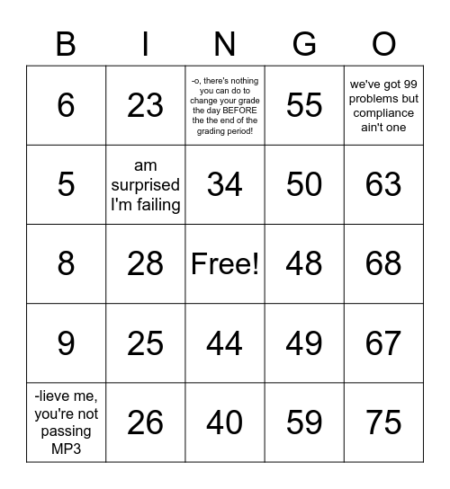 Happy Spring Break! Bingo Card