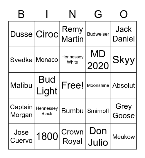DRUNK Bingo Card