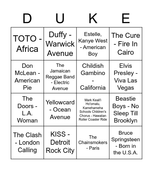 BINGO BEATS Bingo Card