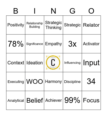 STRENGTHSFINDER Bingo Card