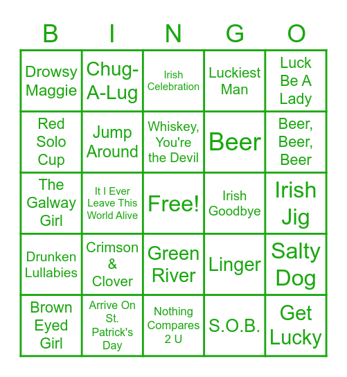 St. Paddy's Day! Bingo Card