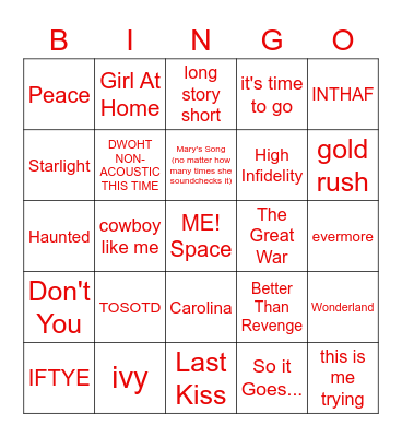 Mother's Forgotten Children Bingo Card