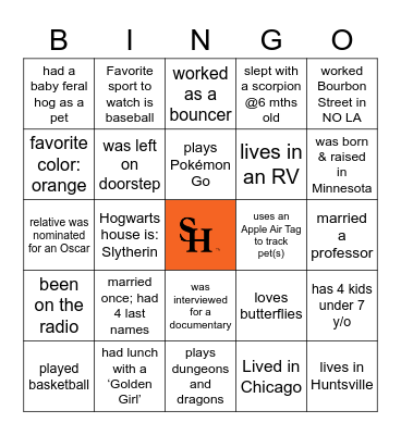 IMC Get To Know You Bingo Card