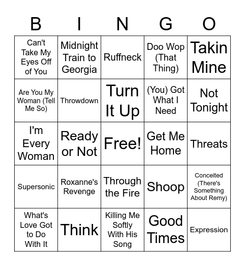 Women in Hip Hop - Round 2 Bingo Card