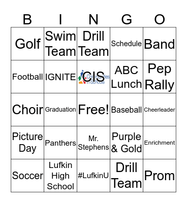 Lufkin High School Bingo Card