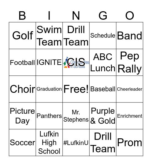 Lufkin High School Bingo Card
