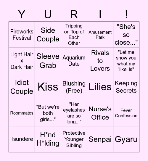 Yuri Bingo Card