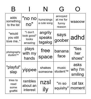kris bingo Card