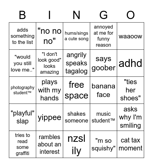 kris bingo Card