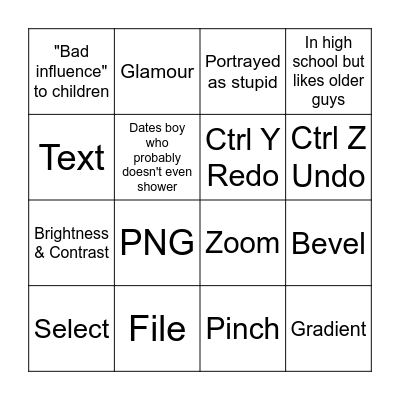 Bad Gyaru Rep Bingo Card