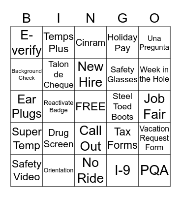 Lyons HR Bingo Card