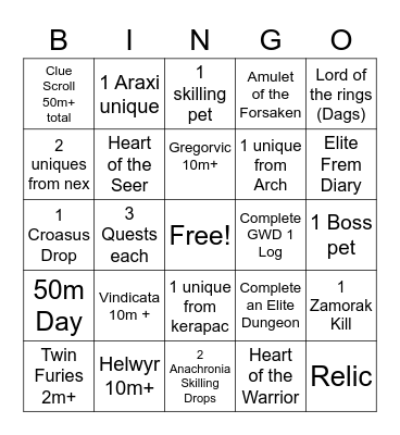 B&E RS Bingo Card