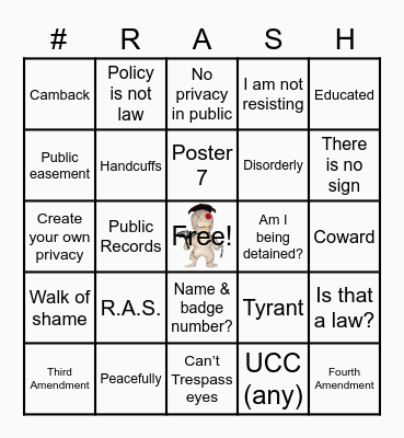 Hezokuai RASHgo! Bingo Card