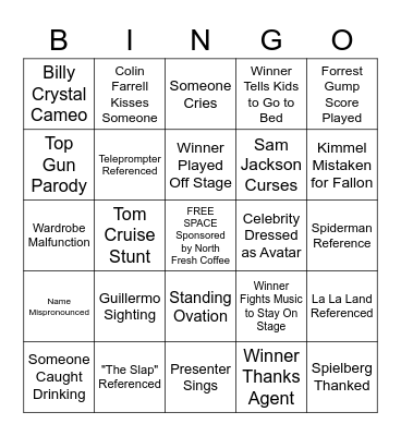 2023 OSCARS BINGO Card