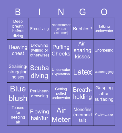 Aquaphilia Bingo Card