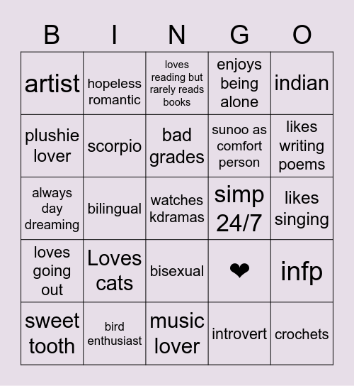 Hannie's bingo! Bingo Card