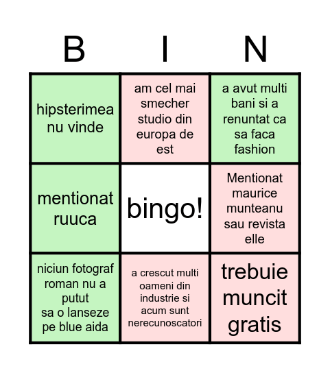 Fam Podoleanu Bingo Card
