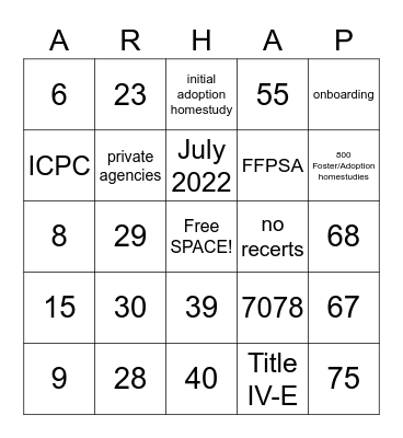Number Bingo 1-75 Bingo Card