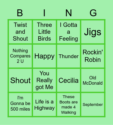 Irish Songs! Bingo Card