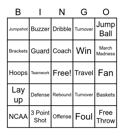 March Madness 2023 Bingo Card