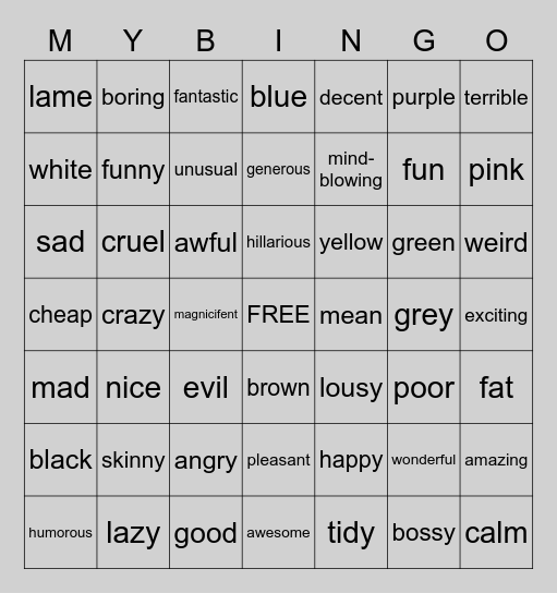 Birthday Bingo Card