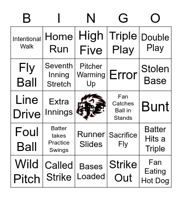 Lansing Lions Baseball Bingo Card