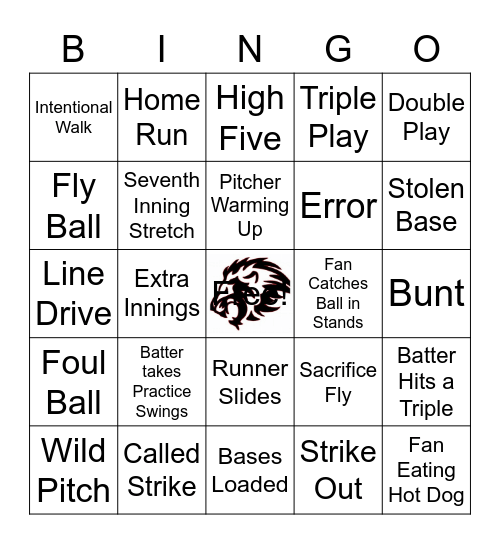 Lansing Lions Baseball Bingo Card