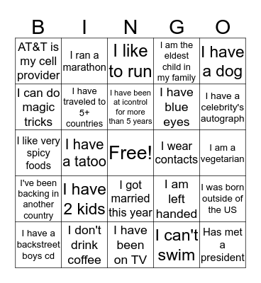 BINGO Card