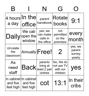 CNi 110 Bingo  Bingo Card