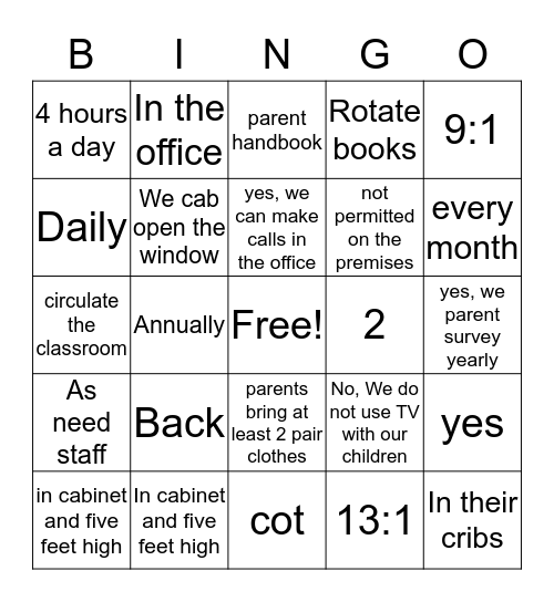 CNi 110 Bingo  Bingo Card