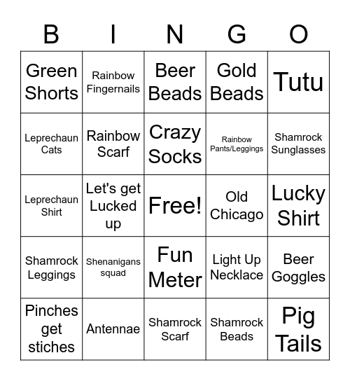 Joplin Elks Lodge Pub Crawl Bingo Card