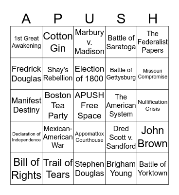 APUSH BINGO Card