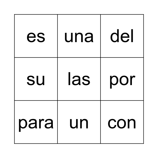 verde Bingo Card