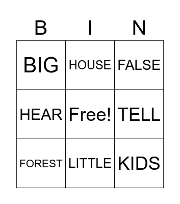 SYNONYM BINGO Card