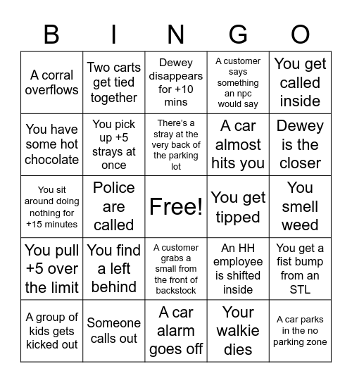 Helping Hands Bingo Card