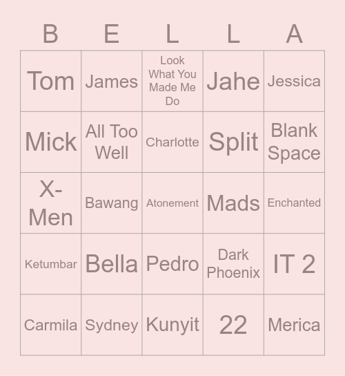 This bingo belongs to: Bingo Card